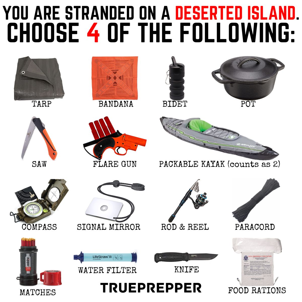 Prepper Survival Scenarios, Pick Your Tools