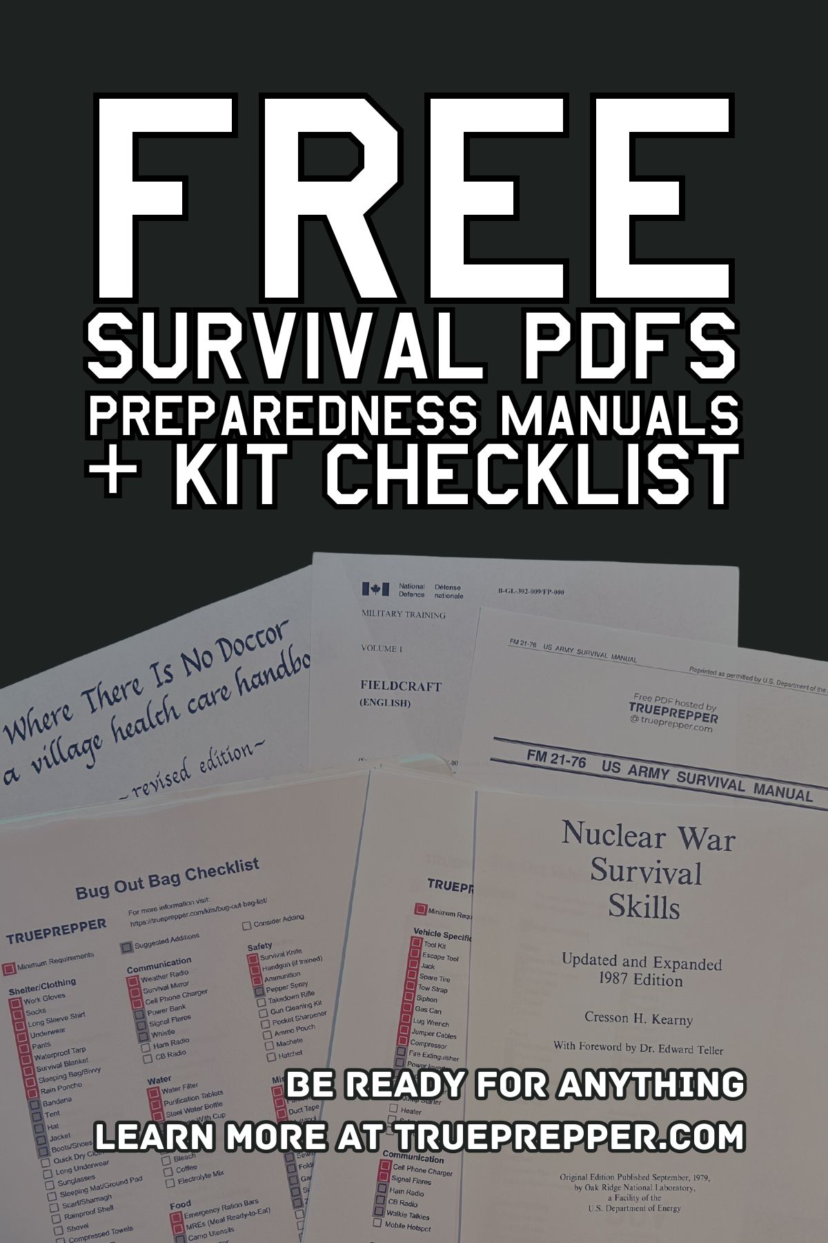 Free Survival PDFs, Preparedness Manuals, and Kit Checklists
