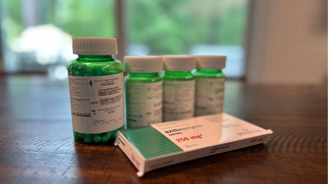 Jase Medical antibiotics sitting on wood table after ordering process review.